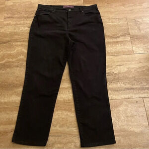 Gloria Vanderbilt Amanda Women’s Jean Black Denim High Rise Pockets Size 14